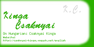 kinga csaknyai business card